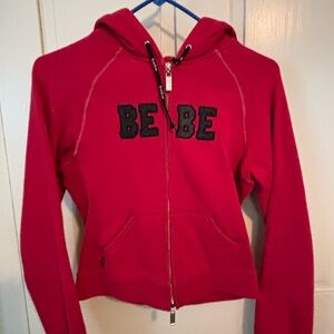 Bebe Women's Red Zip-Up Hoodie